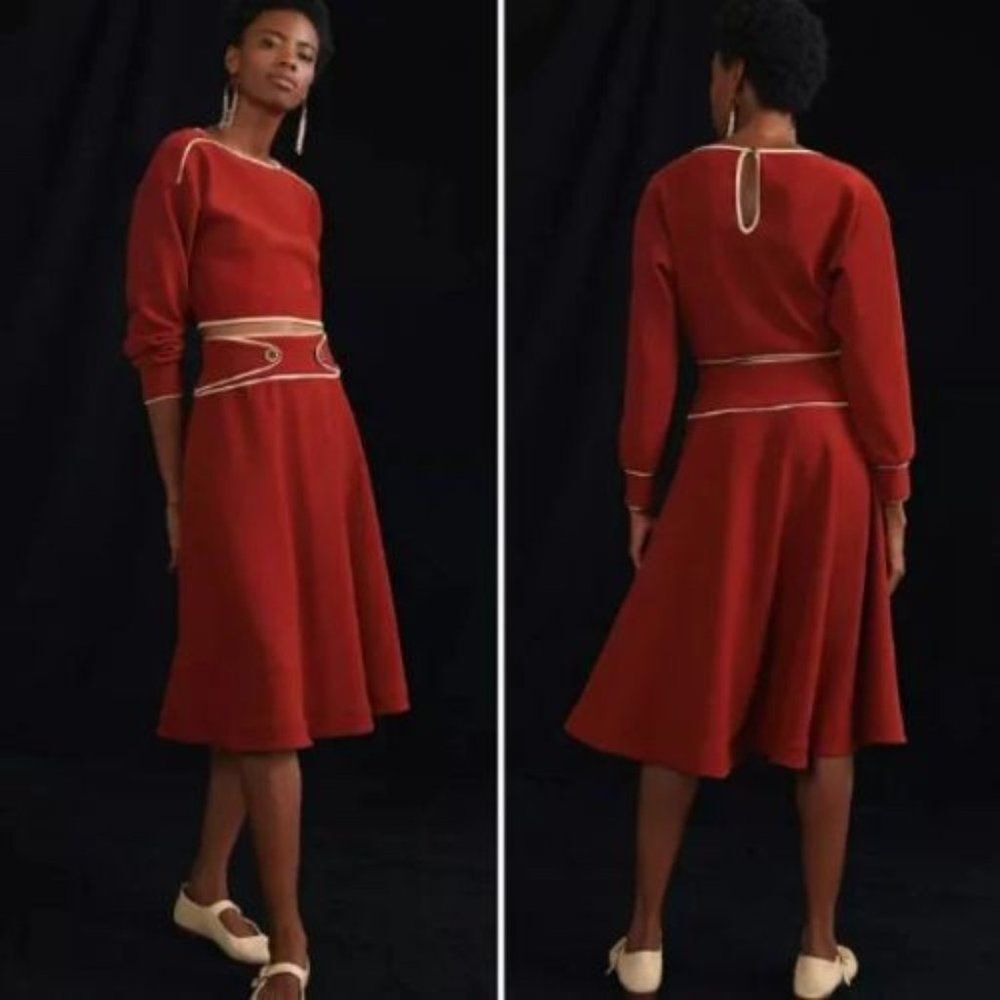 NWT Anthropologie Maeve Retro Contrast Skirt Set | 6